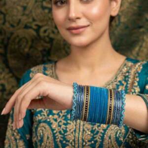 Pakistani model showcasing bangles