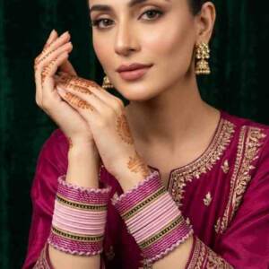 Pakistani model showcasing bangles