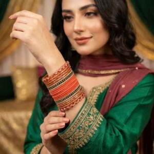 Pakistani model showcasing bangles
