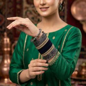 Pakistani model showcasing bangles